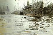 Anders Zorn i hamburgs hamn Sweden oil painting artist